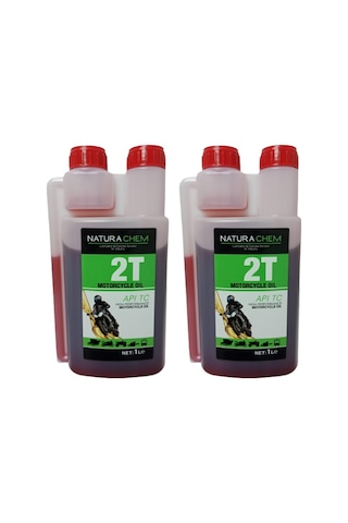 Naturechem Motorcycle Oil 2T Ölcekli Zamanli Api Tc High Performance Motor Yagi net 1 Litre 2 Adet