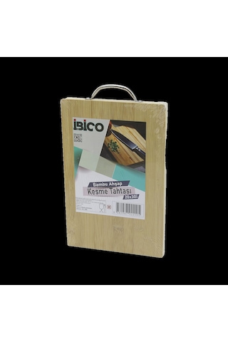 Bambu Kesme Tahtası 20x30x1.7 Cm - Metal Kulplu Açık Ceviz