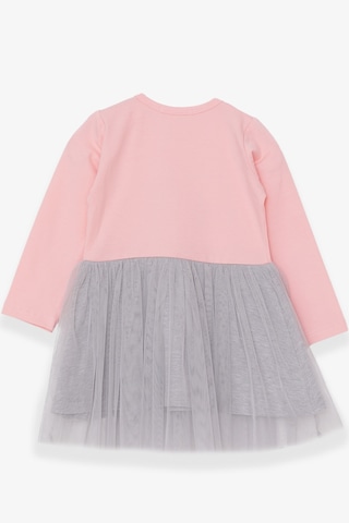 Breeze Kız Çocuk Uzun Kollu Elbise Pullu Yazı Baskılı 1.5-5 Yaş, Pudra