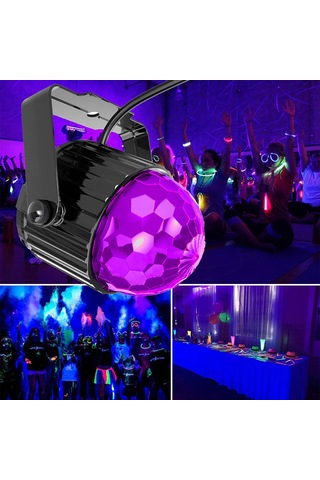 Yaozixa 2 Adet 6w Uv Mor Işık Led Partili Aydınlatma: Otomatik/ses Kontrollü/kumandalı, Ip44, Avrupa Standartı Diğer