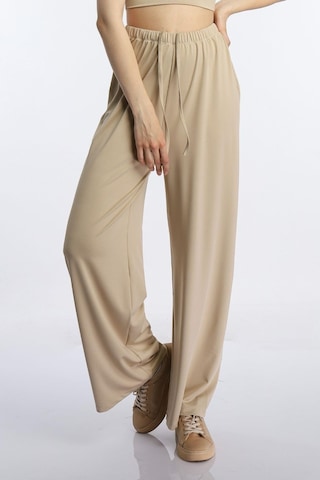 Quhox Kadın Allegro Kumaş Oversize Pantolon Vizon