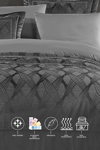 Elart Hera Çeyiz Paketi 7 Parça Gri Gri