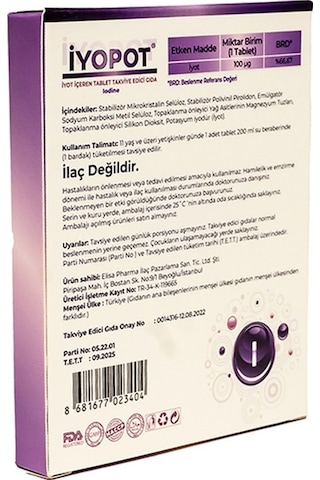 İyopot İyot içeren Takviye Edici Gıda 30 Tablet