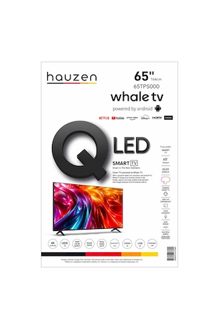Hauzen 65TP5000 Whale 65" 165 Ekran 4K Ultra Smart QLED TV