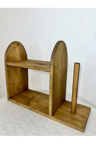 Doğal Ahşap Mutfak-banyo Rafı Tezgah Üstü Düzenleyici Baharatlık