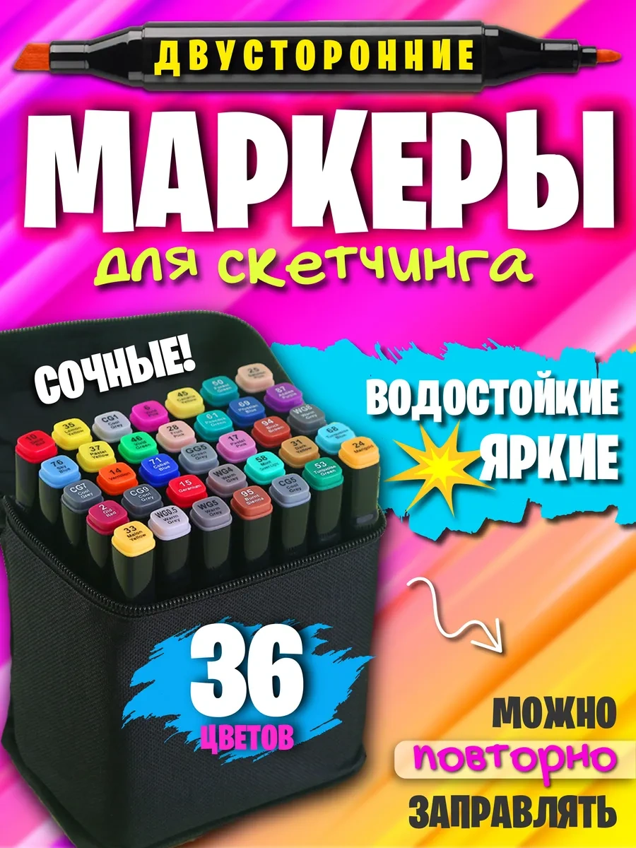 Markery Dla Sketcinga H&s Çizim İçin 36'lı Marker Seti 27491224