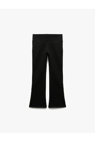 Koton Beli Lastikli İspanyol Paça Pamuklu Tayt Siyah 7wkg40031ak