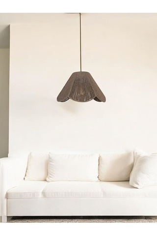 Hasır El Yapımı Bohem Çiçek Şekilli Rustik Avize - Vizon Vizon