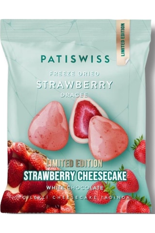 Beyaz Çikolatalı Çilekli Cheesecake Çilek Draje, 50g