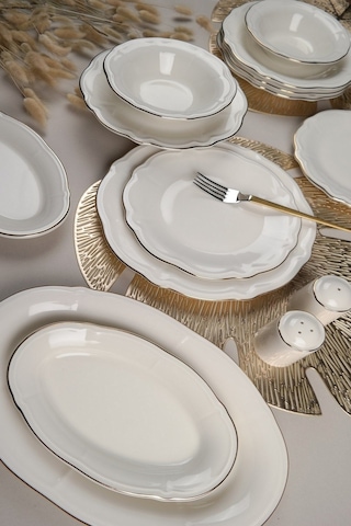 Porser Altın Yaldız Fulya Yemek Takımı 12 Kişilik 53 Parça Fly53ykprs1052 Çok Renkli