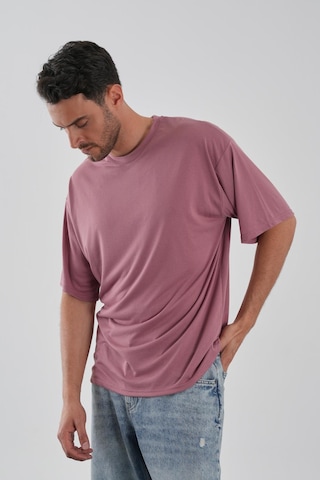 Alexander Gardi Yumuşak Dokulu Bisiklet Yaka Oversize T-shirt Gülkurusu
