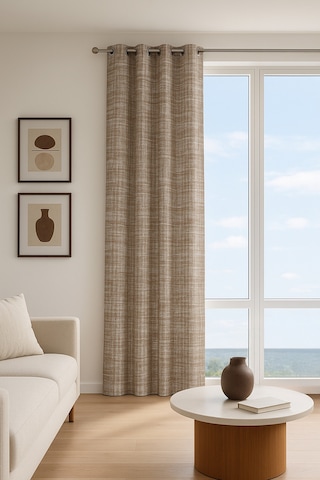 Bologna Halkalı Fon Perde Kahve 140x260 Kahverengi