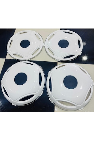 17,5& 39 & 39 İnç Plastik Beyaz Jant Kapağı 4 Adet Ön-arka Model