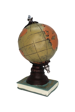 Dünya Küre Masa Saati Dekoratif Biblo M1765