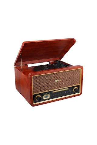 Magicvoice F29 Retro Vintage Çanta Pikap Cd Radyo Bluetooth Aux Usb Mp3 Çalar