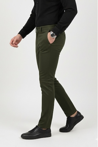 Deepsea Erkek Haki Modern Fit Likralı Kumaş Pantolon Günlük & Ofis Kullanımı 2602020 Haki