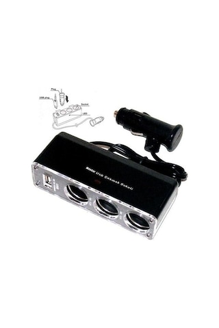 Krc Usb 3 Lü Çakmak Çoklayıcı Çoğaltıcı Soket Çakmaklık Krc Usb 3 Lü Çakmak Çoklayıcı Çoğaltıcı Soket Çakmaklık