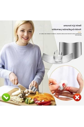 2024 Yeni Paslanmaz Çelik Parmak Koruyucu, Mutfak Kesme Doğrama Aleti, 2 Adet Diğer