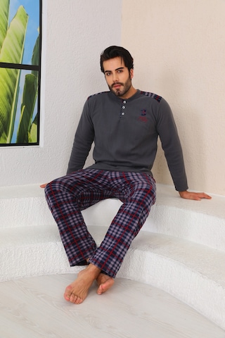 Nisanca Kışlık Sıcak Tutan Erkek Polar Pijama Takımı Gri