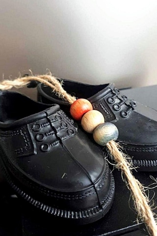 Minyatür, Etnik, Vintage Kara Lastik Modelli Araba Dikiz Ayna Süsü