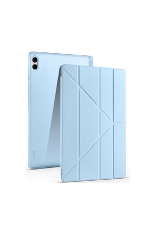 Samsung Uyumlu Galaxy Tab S11 Ultra Kılıf Tri Folding Kalem Bölmeli Standlı Arka Kapak