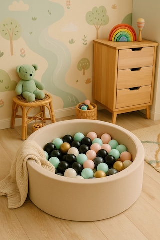 7 Cm 50'li Siyah Oyun Havuz Topu Çocuklar İçin Güvenli Plastik Top