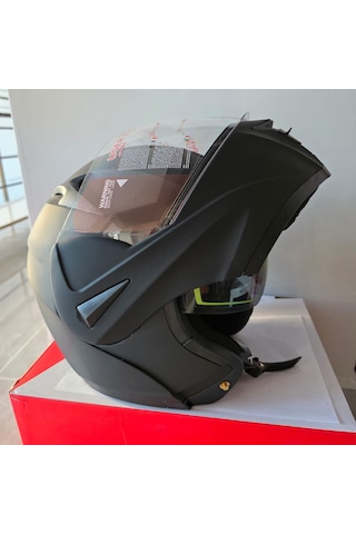 Çene Açılır Kask Vizörlü Md-808 Vırtue Mat Siyah Xl