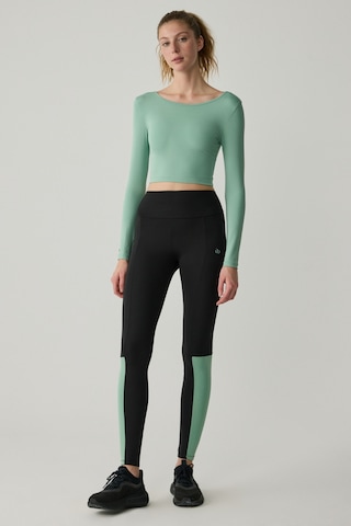Urban Beat Marıon Kadın Geniş Yaka Uzun Kollu Sportwear Yeşil Büstiyer Yeşil