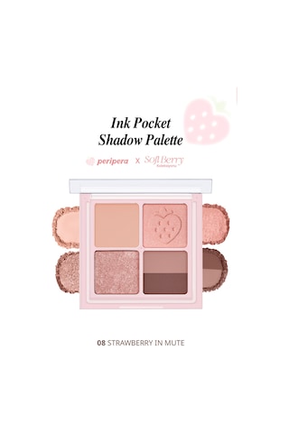 Mat, Parıltılı Tonlarda 5'li Far Paleti Perıpera Ink Pocket Shadow Palette 08 Strawberry In Mute 66478978
