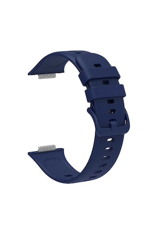 Ekılıf - Huawei Watch Fit 2 Uyumlu - Kordon Silikon Kordon Krd-43 - Lacivert