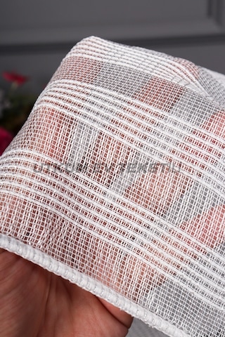 Bantlı 4 Sıra Keten Tül Perde Grz 2179