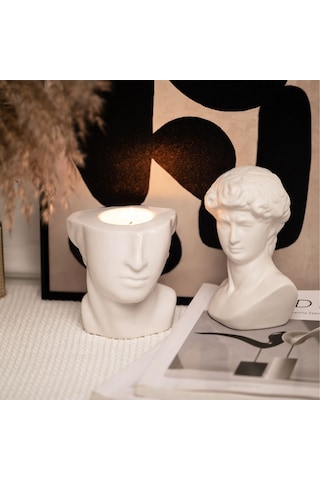 Karaca Home Daring Dekoratif Mumluk Beyaz 300.23.01.0361