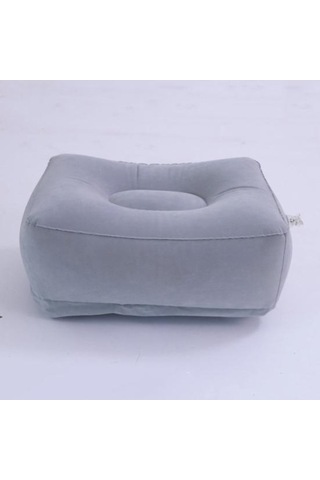 Pazly Koyu Gri Şişme Uçak Ayak Dayanağı - Yükseklik Ayarlanabilir, Aşınmaya Dayanıklı, Seyahat Konforu Koyu Gri