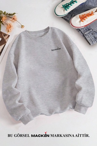 Macklin Unisex Kadın Erkek South Side Suicide Özel Tasarım Baskılı Bisiklet Yaka Sweatshirt Gri Mck1324 Gri