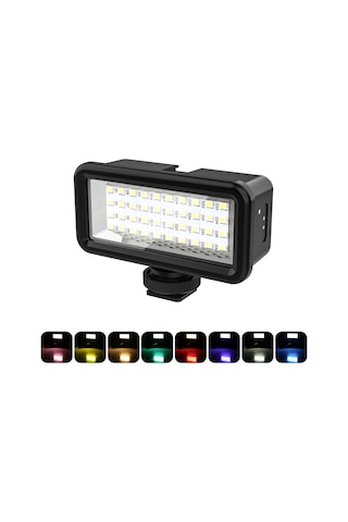 Puluz Pu631b 40 M Su Geçirmez 40-led Kamera Dolgu Işığı Şarj Edilebilir Dalış Vlog Fotoğraf Işığı