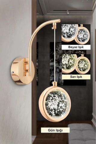 İstanbul Avize Dünya Tekli Gold Ledli Modern Lüx Aplik