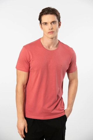 Cacharel 2169 Erkek Modal Pamuk Bisiklet Yaka Kısa Kollu T-shirt-mercan MERCAN
