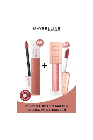 Super Stay Matte Ink Likit Mat Ruj 65 Seductress & Lifter Gloss Dudak Parlatıcısı 003 Moon pktlftr3ssty65-9133 Diğer