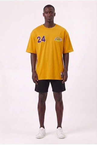 Blow Up Lakers 24 Hardal Oversize Erkek T-shirt 11230 SİYAH