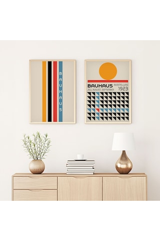 Huhuli Ahşap Çerçeveli 2 Li Modern Tablo Huhu245