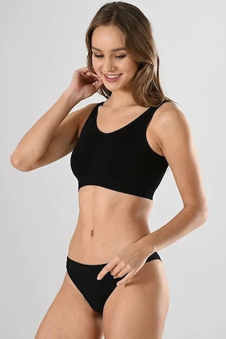 İkikareshop Kadın Siyah Kalın Askılı Çıkarılabilir Pedli Örme Seamless Dikişsiz Basic Büstiyer Çok Renkli