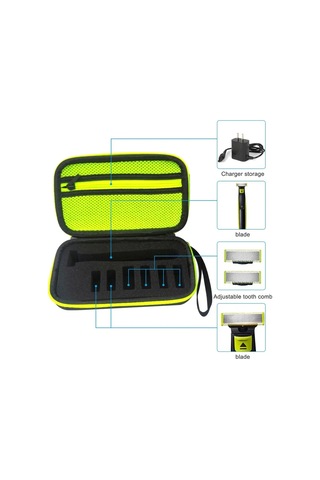 Springsun Philips Oneblade Qp2530/2520 İçin Dayanıklı Eva Koruyucu Kutu - Şok Ve Suya Dirençli, Uç Parça Ve Erişimciler İçin Bölmeli Seyahat Organizerı Siyah