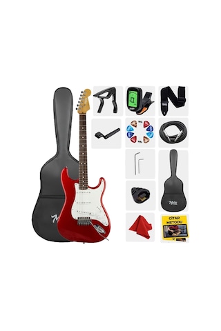 Midex Rph-30wrd Kırmızı Renk Gül Klavye Strat Kasa Sss Elektro Gitar Seti