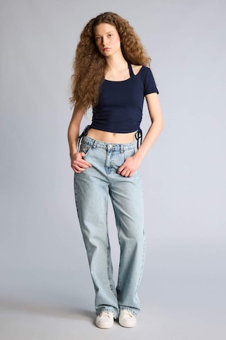 Defacto Fıtted Halter Yaka Kısa Kollu Tişört G7955ax26hsnv147 Lacivert-nv147