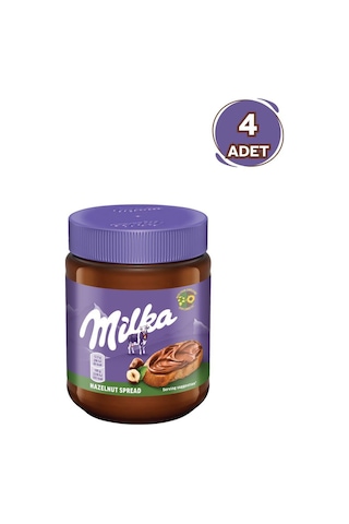 Milka Spread Hazelnut Sürülebilir Çikolata Kakaolu Fındık Ezmesi 350 Gr - 4 Adet