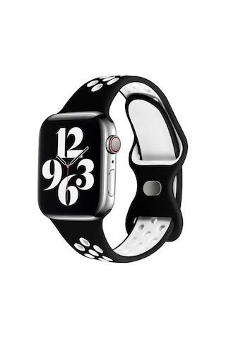 Koodmax Apple Uyumlu Watch Delikli Nike Spor Kordon Kayış Series 9 Ultra 2 S-m 38 40 41mm
