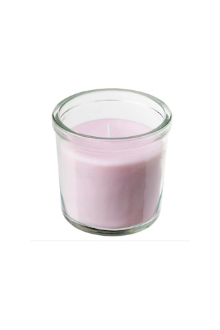 Ikea Lugnare Cam Kaplı Kokulu Mum 7,5 X 7 Cm Yasemin Pembe