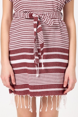 Mulberry Katya Plaj Elbisesi Tunik Pareo %100 Pamuk Bordo