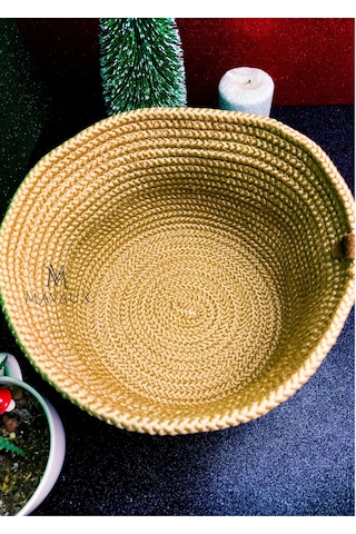 Çok Amaçlı, 25cm - 20 Cm -23 Cm Jüt, Sepet, Hasır, Dokuma Sepet, Düzenleyici Sarı