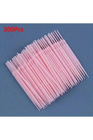 Willowhaven 200 Adet Pembe Çift Başlı İnterdental Fırça - Diş Eti Bakımı, Plak Temizleme